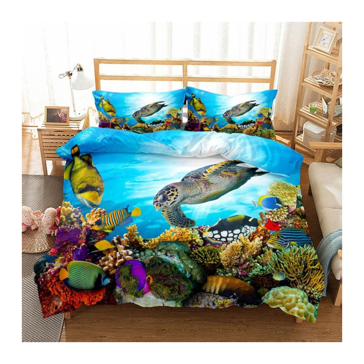 Creative Homewares Bettwäsche Set mit Seestern und Muschel Motiv in Beige, B/H: 135 x 200 cm - Bild 1