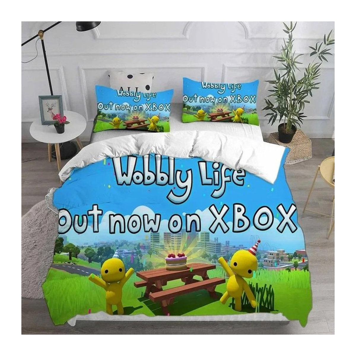 Creative Homewares Bettwäsche-Set Wobbly & Life mit Kissenbezügen, 3-teilig, Breite: 220 cm, Länge: 240 cm - Bild 1