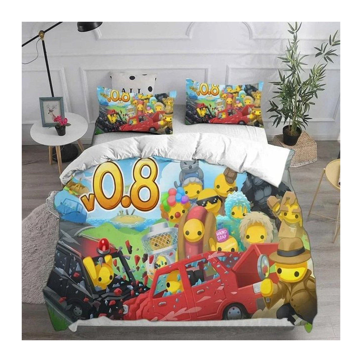 Creative Homewares Bettwäsche-Set Wobbly & Life mit Kissenbezügen, Multicolor, B/H: 140 x 210 cm - Bild 1