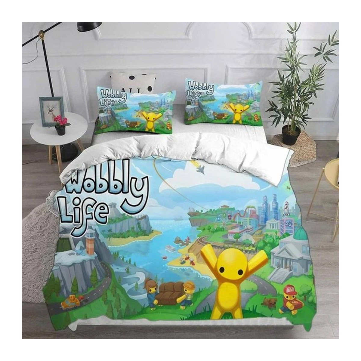 Creative Homewares Bettwäsche-Set Wobbly & Life mit Kissenbezügen, Multicolor, B/H: 245 x 210 cm - Bild 1