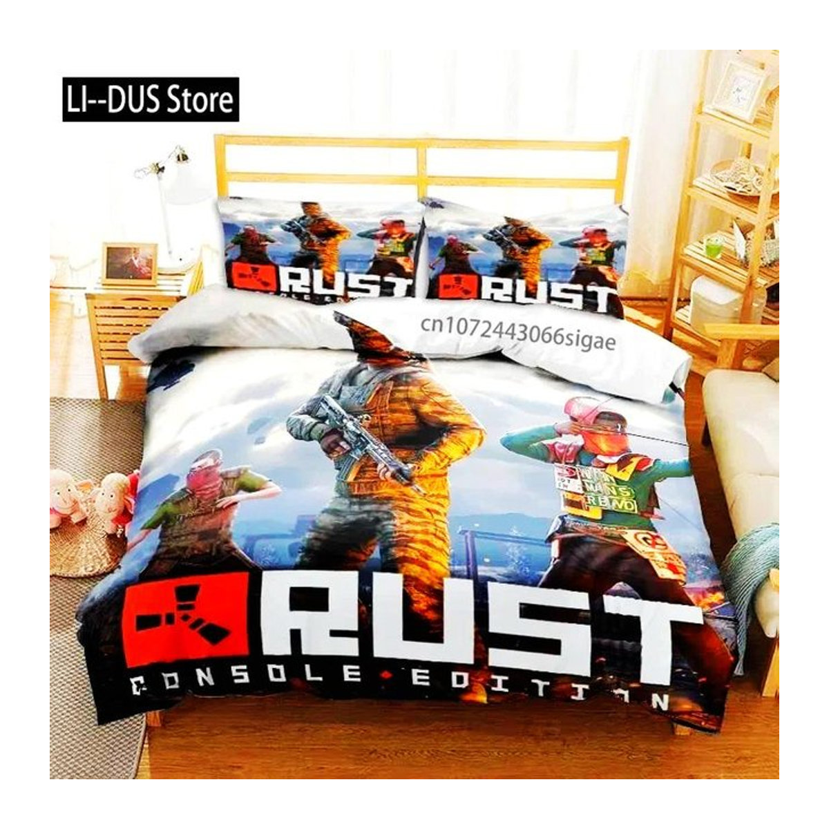 Creative Homewares Bettwäscheset mit Rust Spiel Logo Druck, 3-teilig, B: 140 cm, L: 210 cm - Bild 1