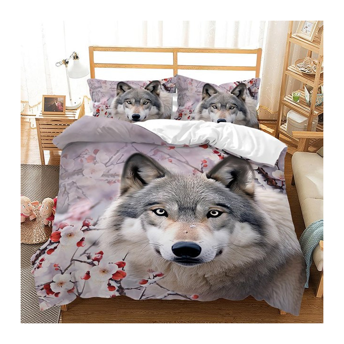 Creative Homewares Wildtiere Bettbezug Set mit 2 Kissenbezügen, B/H: 135 x 200 cm - Bild 1