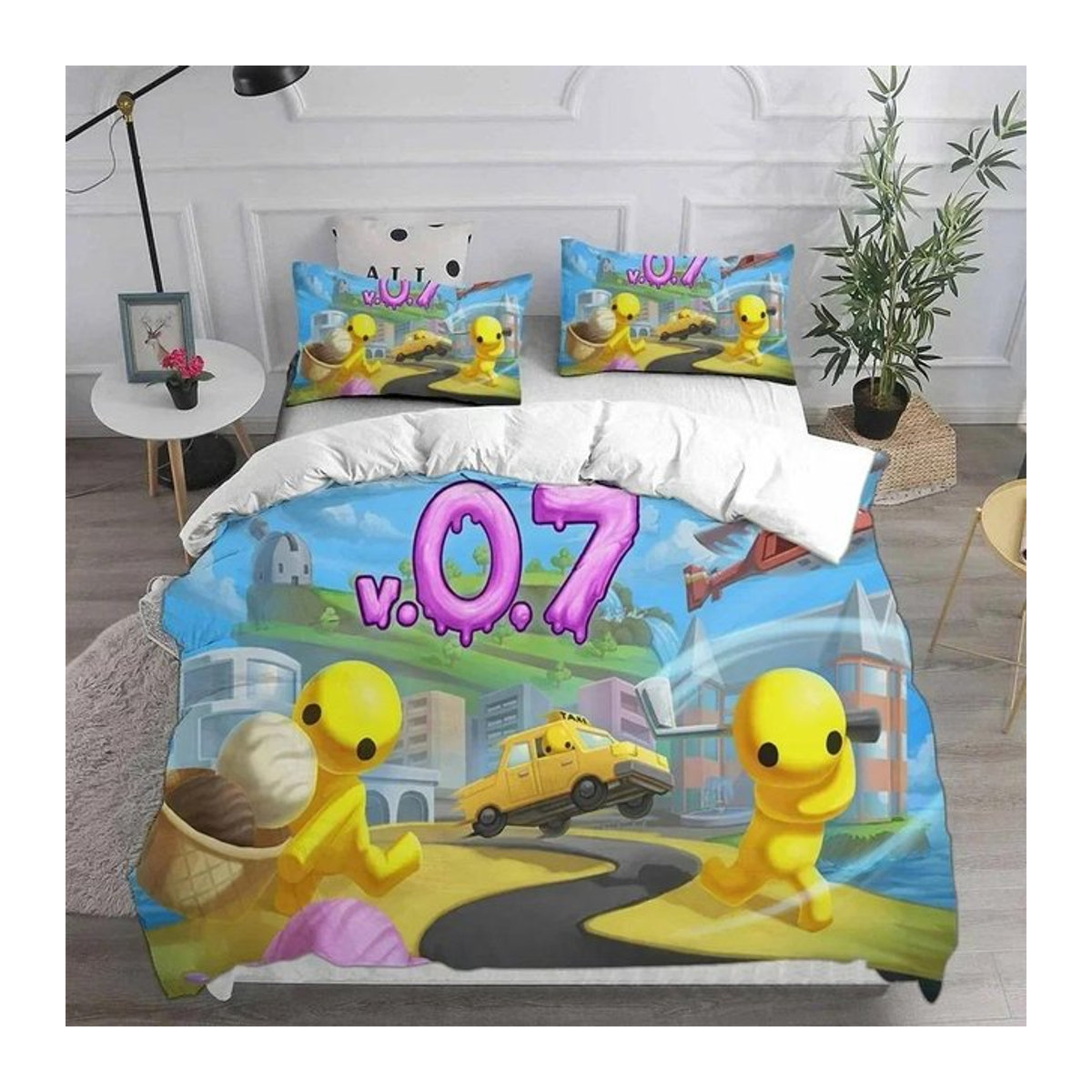 Creative Homewares Wobbly & Life Bettwäsche-Set mit Kissenbezug, 3-teilig, B: 140 cm, L: 210 cm - Bild 1