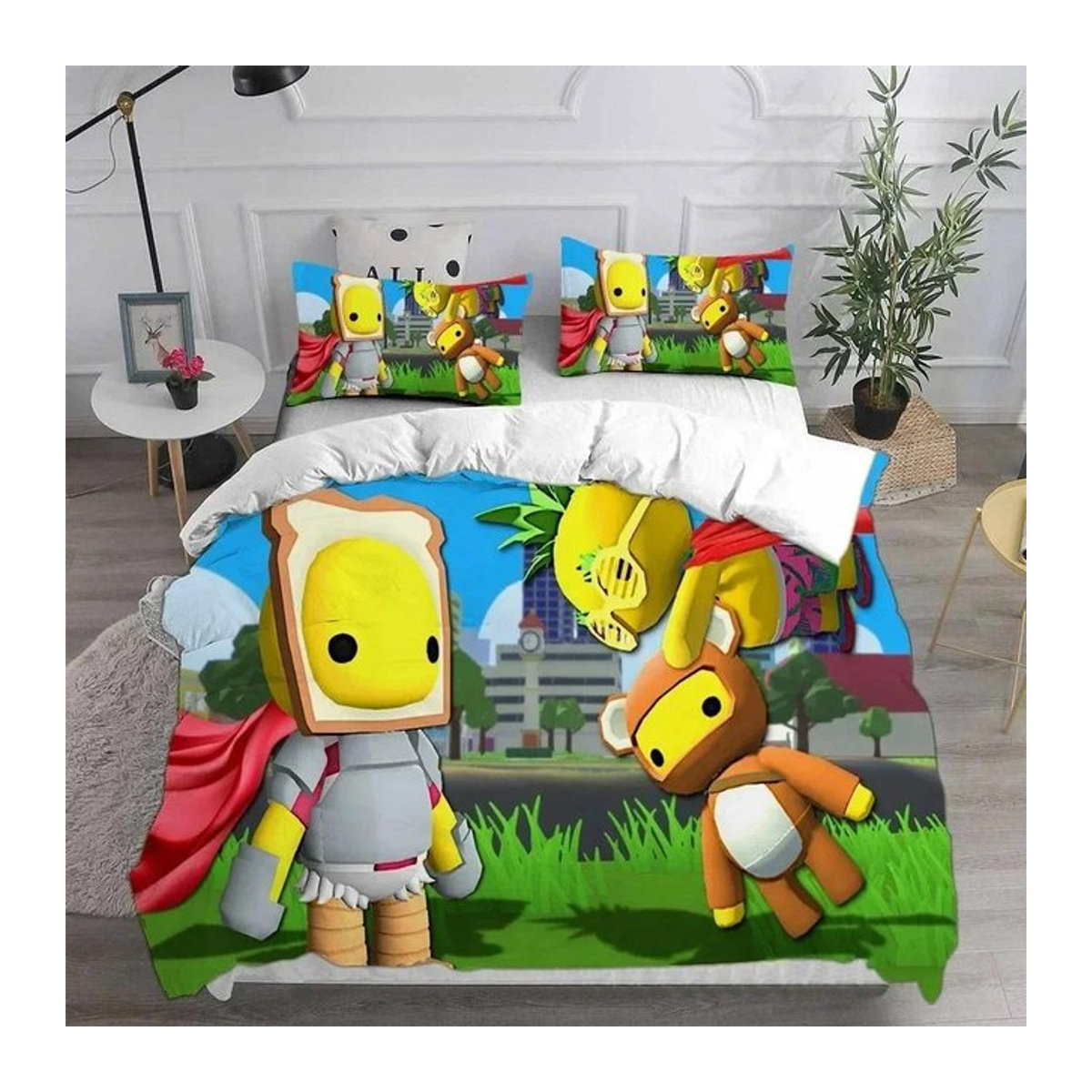 Creative Homewares Wobbly & Life Bettwäsche-Set mit Kissenbezug, Multicolor, B/H: 200 x 230 cm - Bild 1
