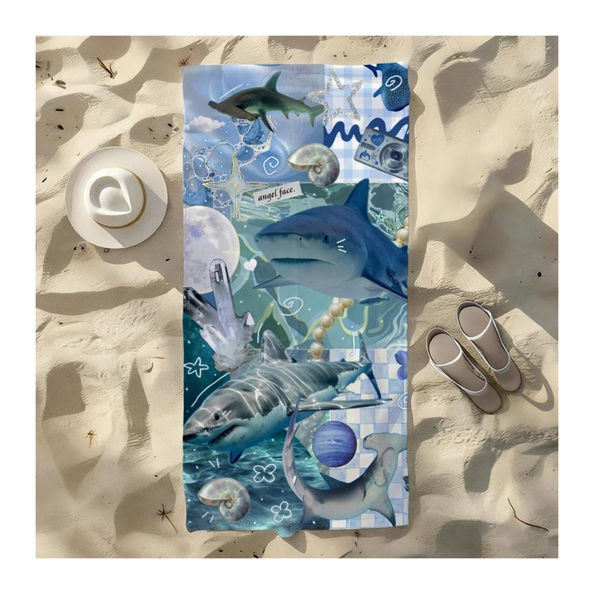 Creative Man Handtuch Meeresleben Blau, schnelltrocknend und weich, B: 30 cm, H: 60 cm - Bild 1