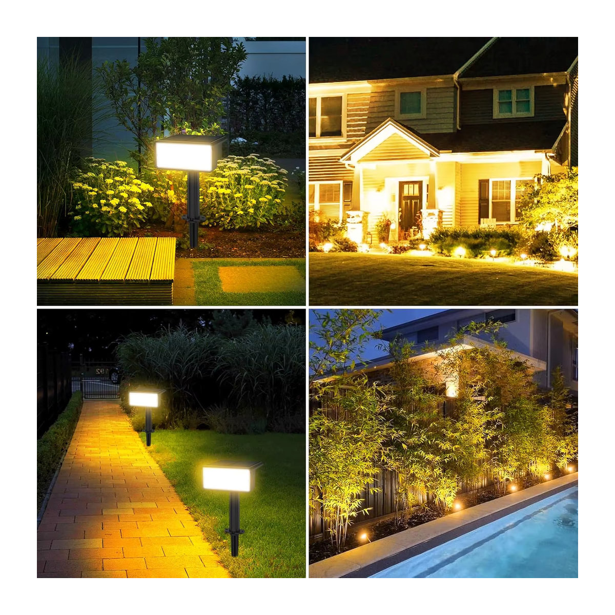 Crepow 4er Set Solar LED Gartenleuchten IP65 wasserdicht warmweiß für Garten und Landschaft - Bild 4