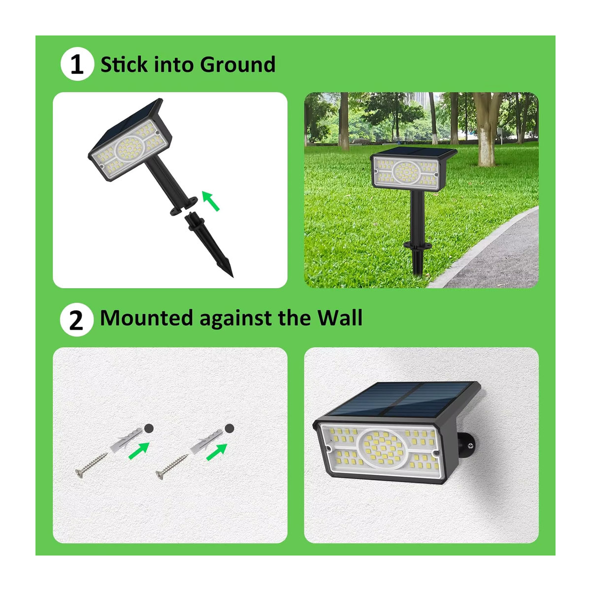 Crepow 4er Set Solar LED Gartenleuchten IP65 wasserdicht warmweiß für Garten und Landschaft - Bild 6
