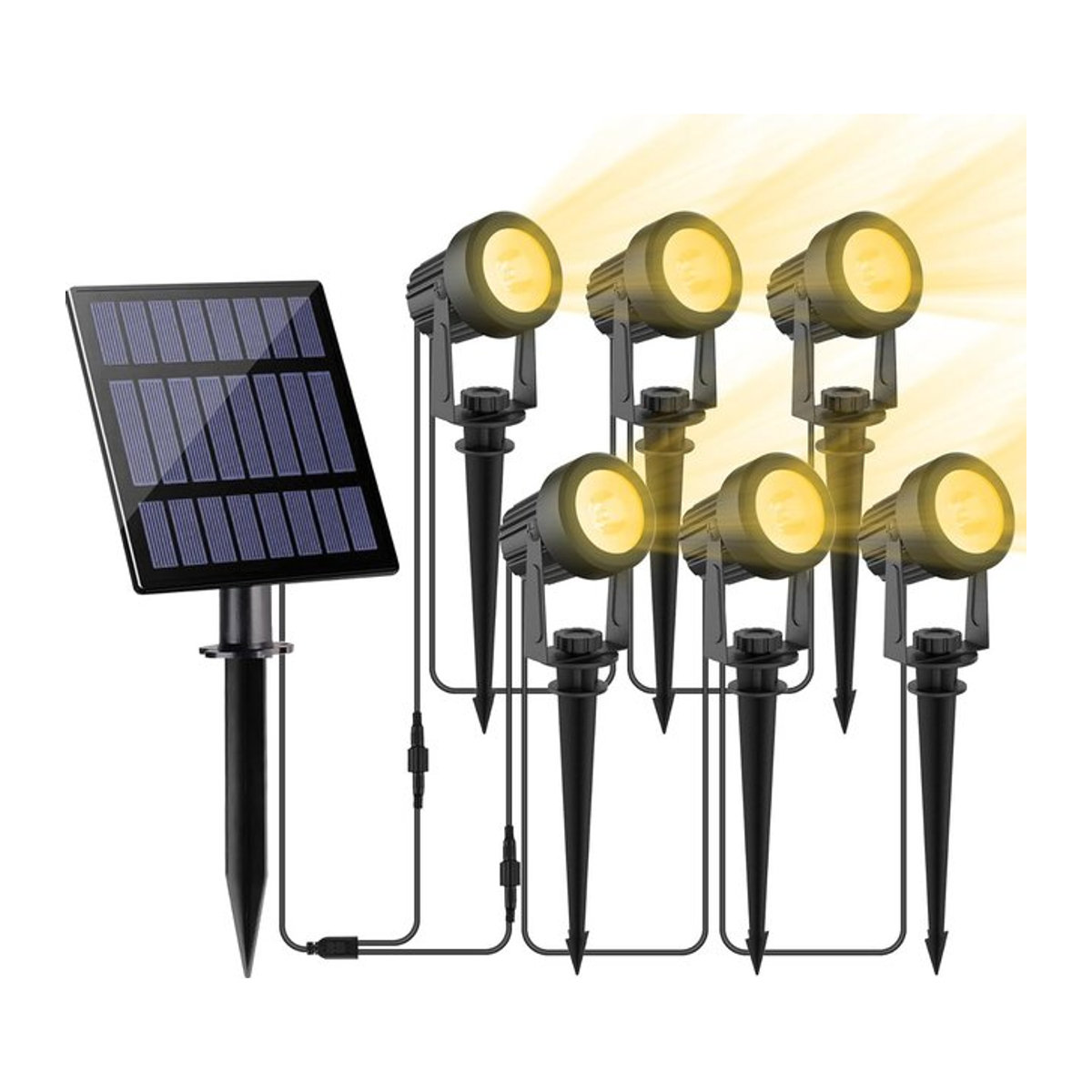 Crepow Solarleuchte IP65 Outdoor LED Gartenlampe für Landschaft und Wege in Schwarz und Bunt - Bild 1