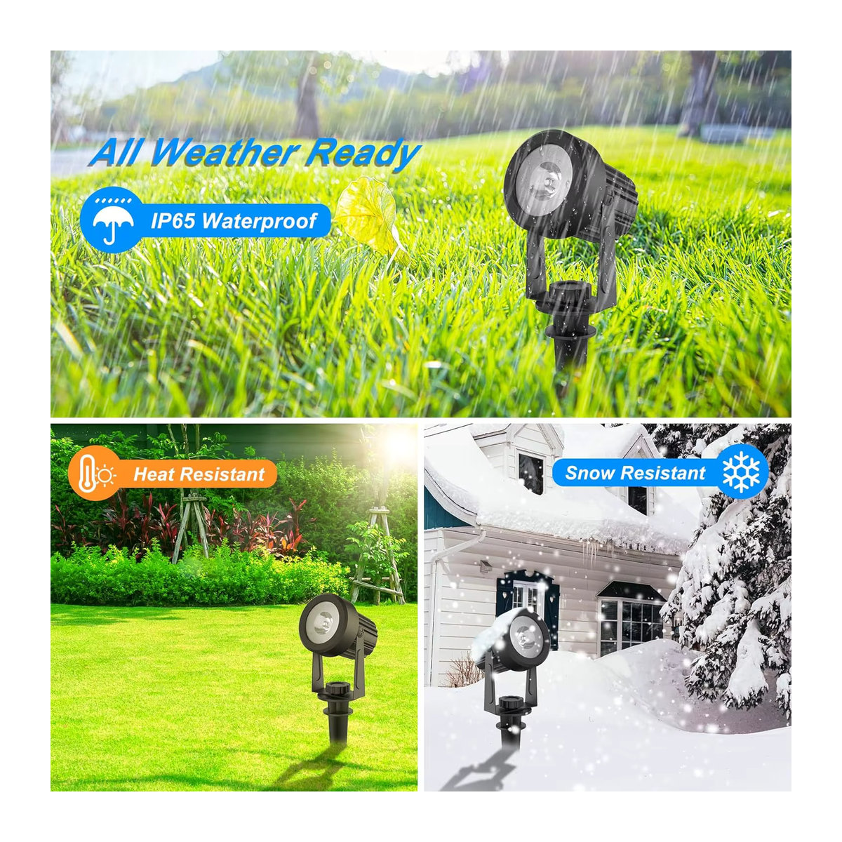 Crepow Solarleuchte IP65 Outdoor LED Gartenlampe für Landschaft und Wege in Schwarz und Bunt - Bild 2