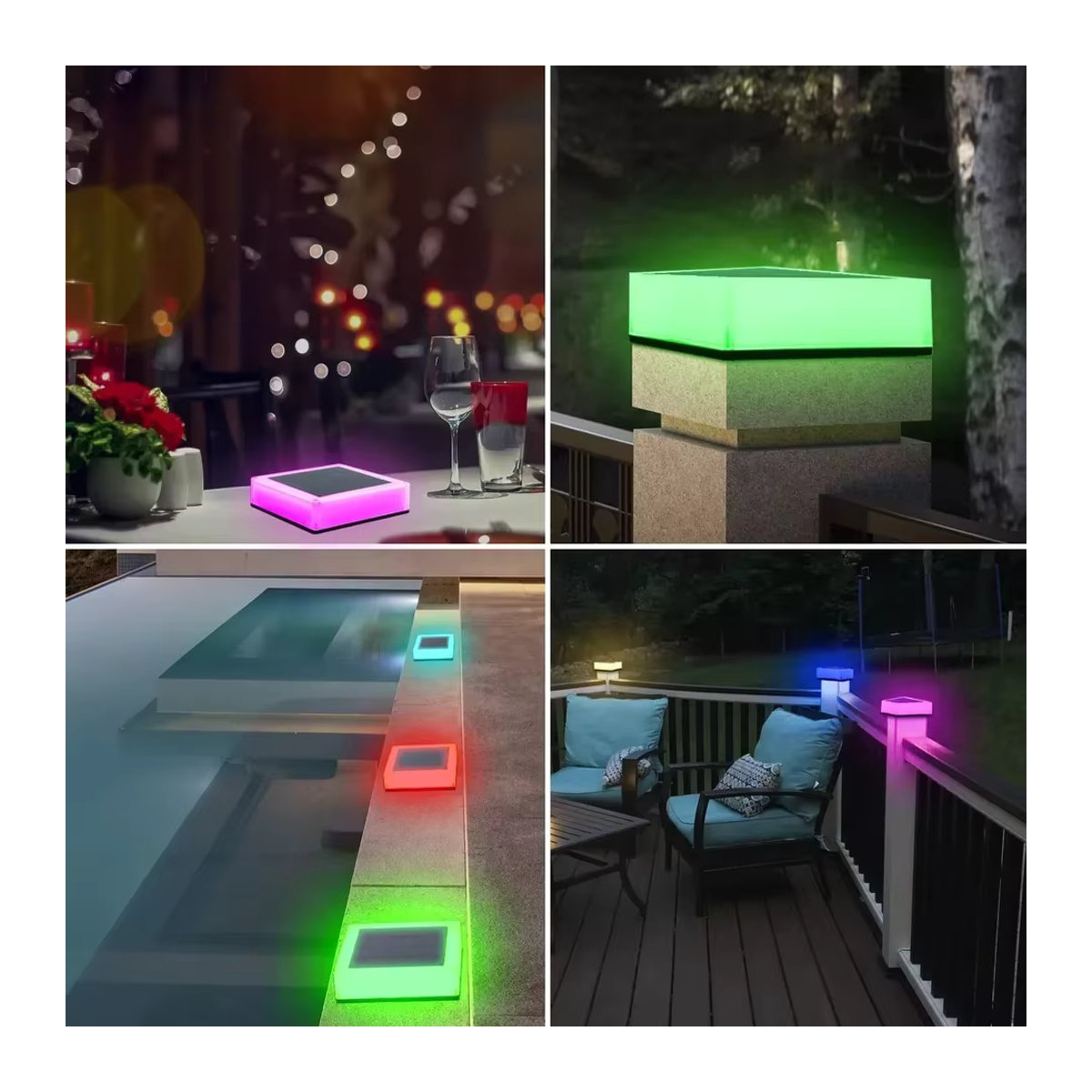 Crepow Solarleuchte LED Garten Dekoration mit 7 Farben für Zaun und Terrasse Bunt - Bild 4