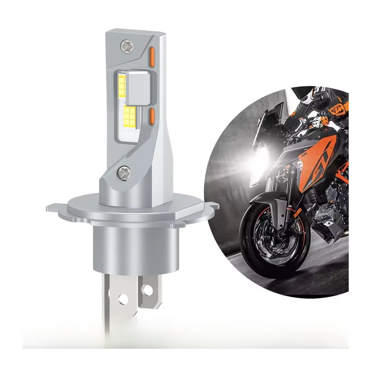 CROSSSUNAI LED Motorrad Scheinwerfer Birne mit CSP-Technologie und Turbo-Lüfter für Abblendlicht und Fernlicht H4 H7 H11 H9 H8 9005 9003 HB2 12V - Bild 7