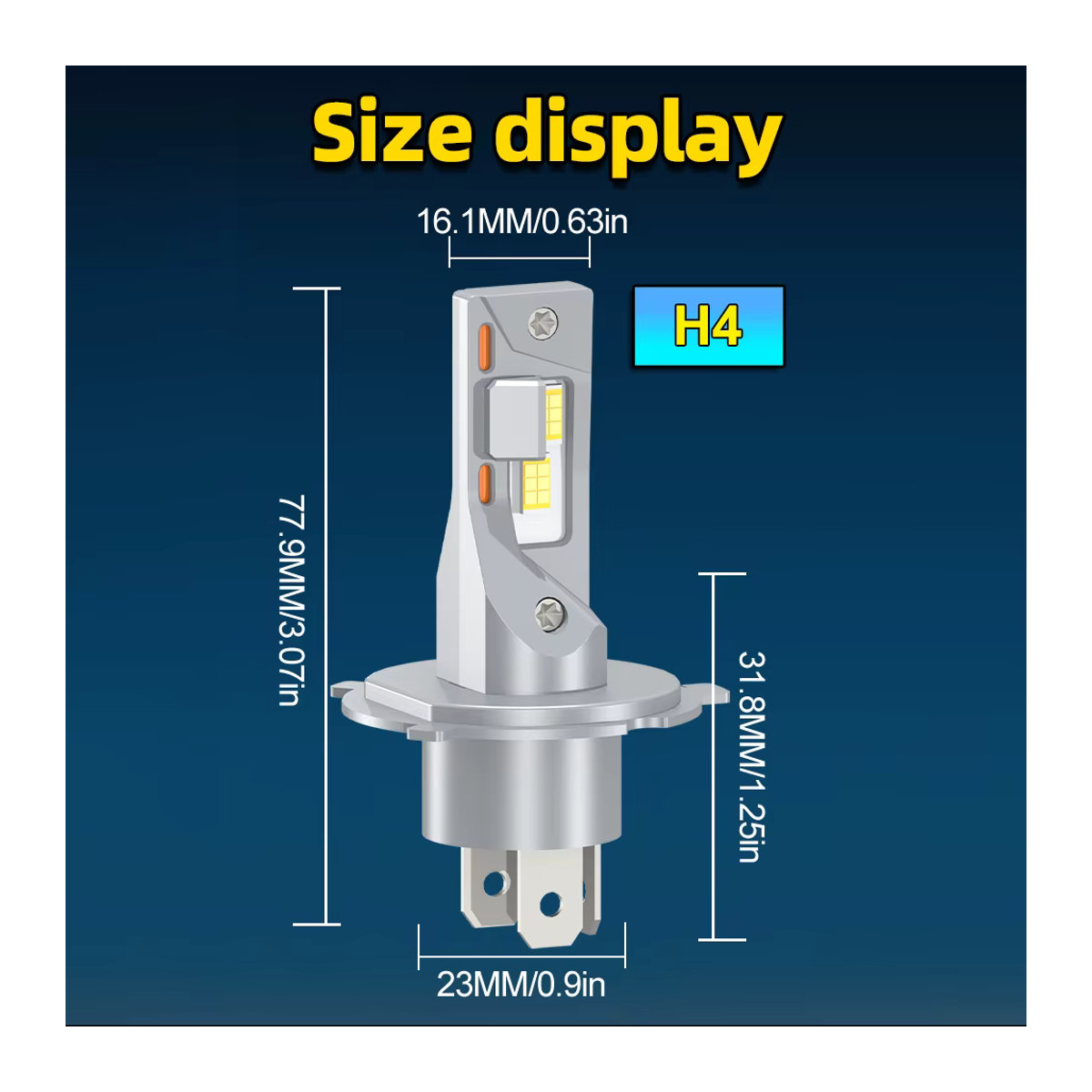 CROSSSUNAI LED Scheinwerfer Birne H4 H7 HS1 9003 HB2 für Motorrad und Roller mit 15000LM Superhell Frontlicht 12V - Bild 2