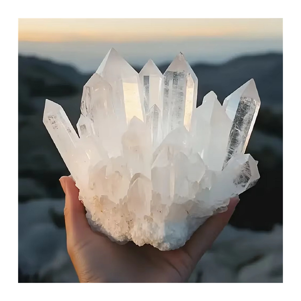 CrystalHola Quarzkristall-Cluster in transparent, böhmische Heimdekoration - Bild 2