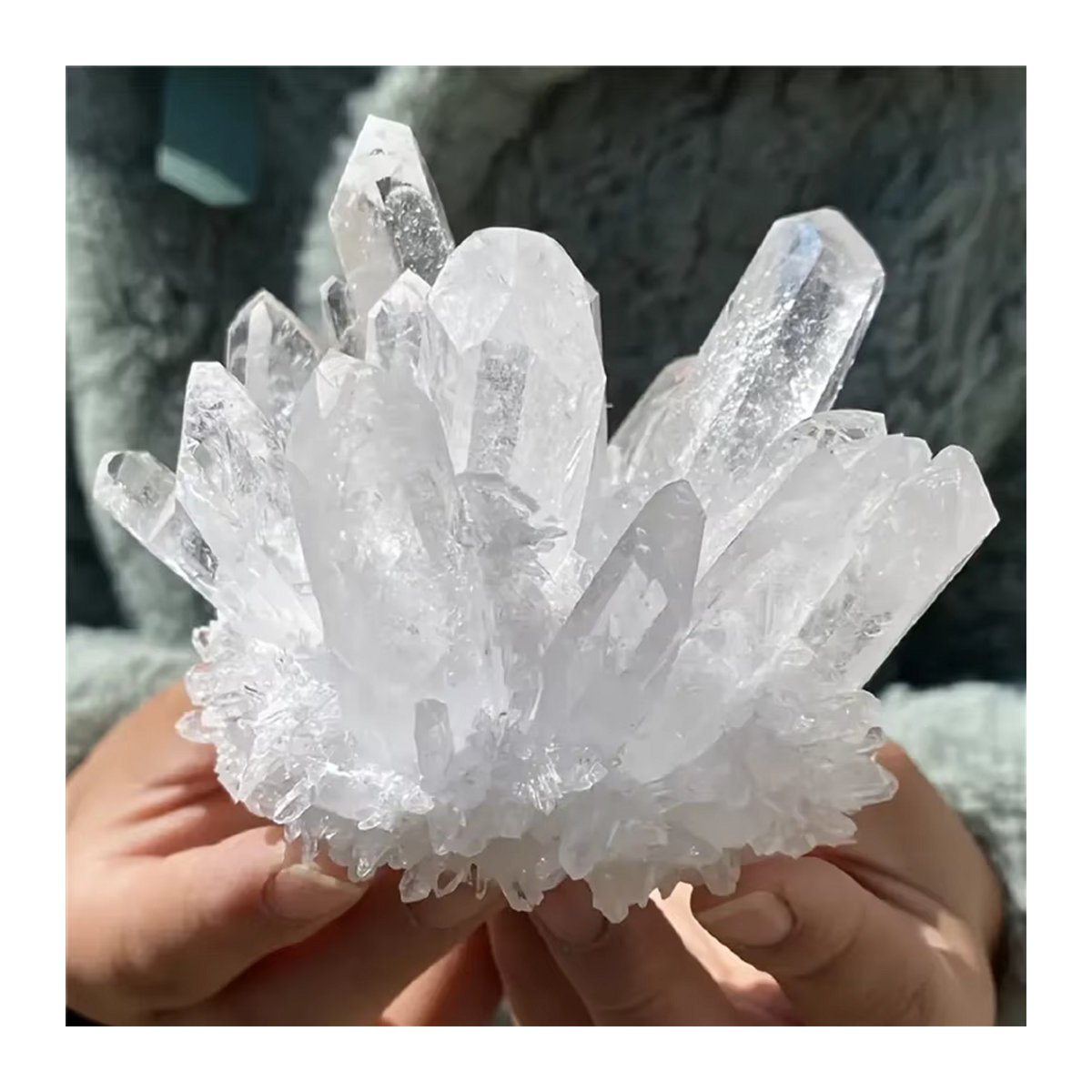 CrystalHola Quarzkristall-Cluster in transparent, böhmische Heimdekoration - Bild 5