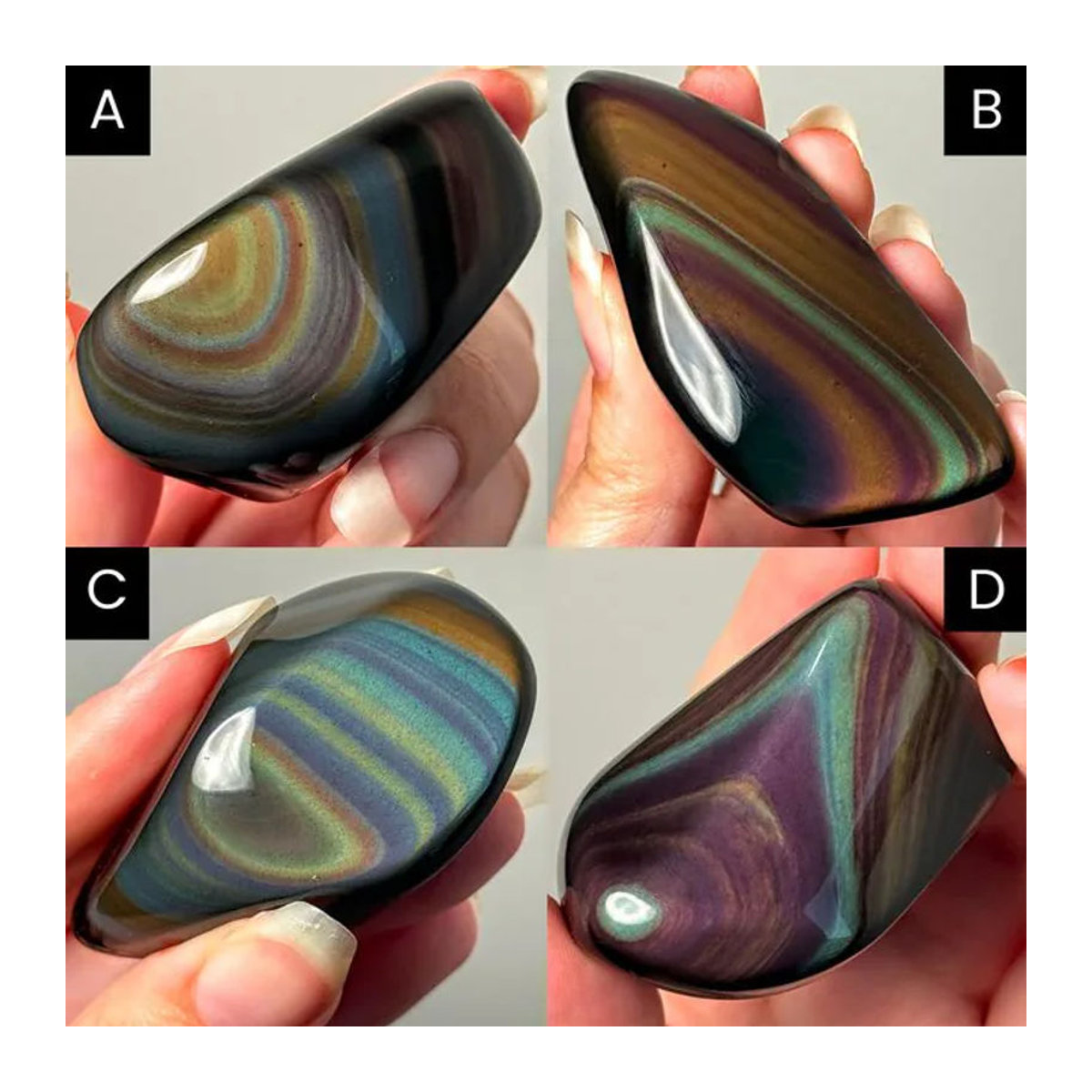 CrystalHola Regenbogen-Obsidian Freiform-Kristall mit schillerndem Design in Mehrfarbig - Bild 1