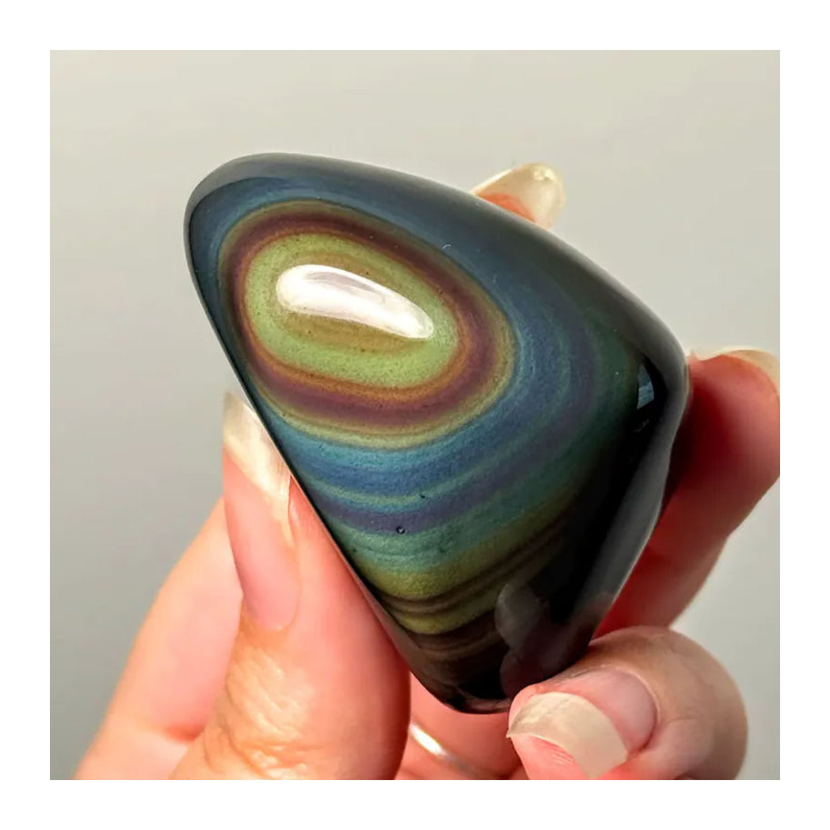 CrystalHola Regenbogen-Obsidian Freiform-Kristall mit schillerndem Design in Mehrfarbig - Bild 2