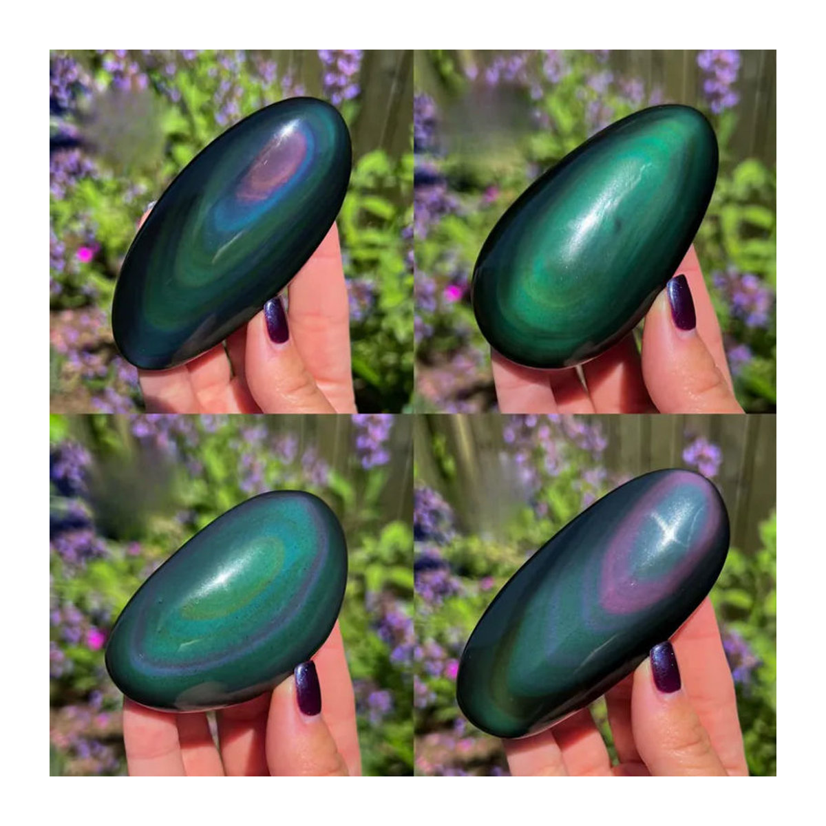 CrystalHola Regenbogen-Obsidian Freiform-Kristall mit schillerndem Design in Mehrfarbig - Bild 3