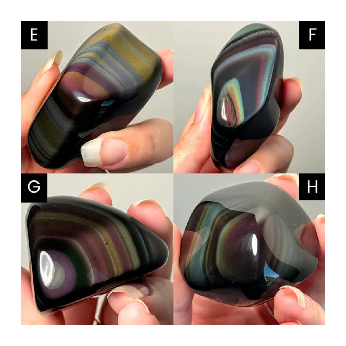CrystalHola Regenbogen-Obsidian Freiform-Kristall mit schillerndem Design in Mehrfarbig - Bild 4