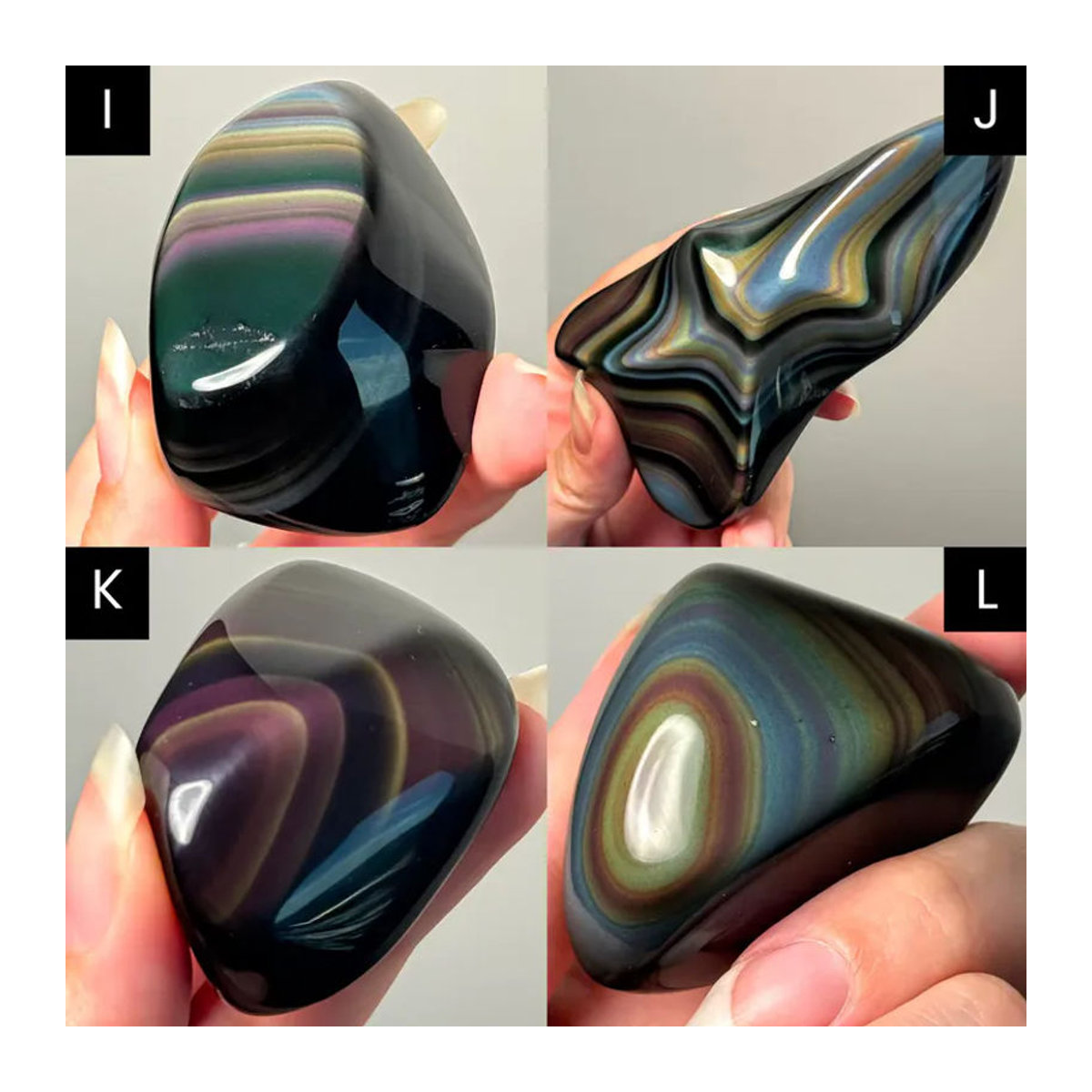 CrystalHola Regenbogen-Obsidian Freiform-Kristall mit schillerndem Design in Mehrfarbig - Bild 5