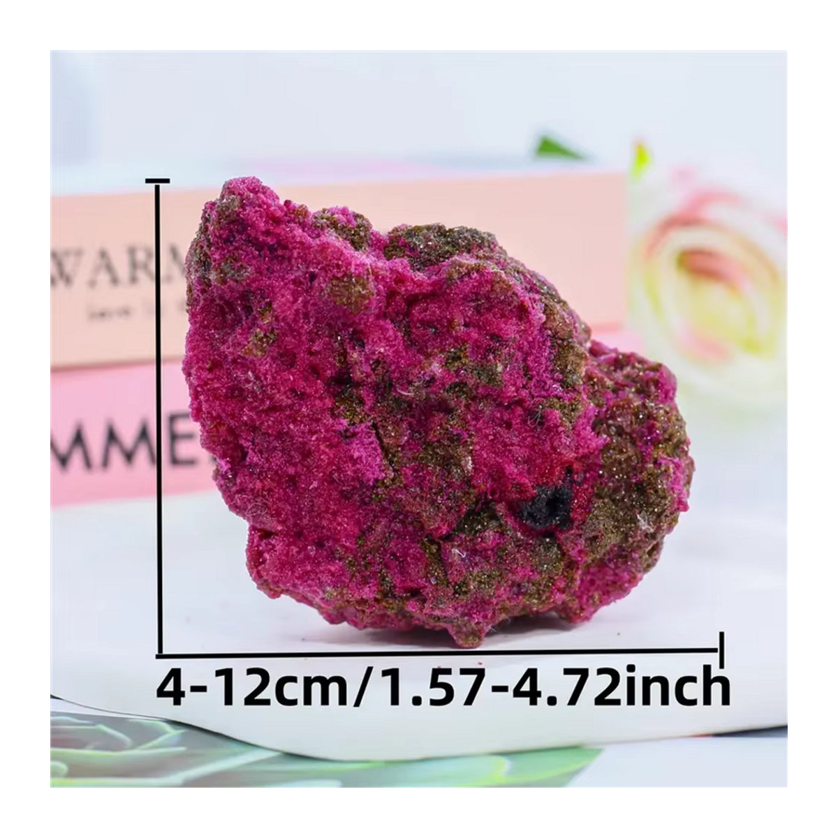 CrystalHola Roter Korund Kristallprobe in unregelmäßiger Form, roter Mineralstein zur Dekoration - Bild 2