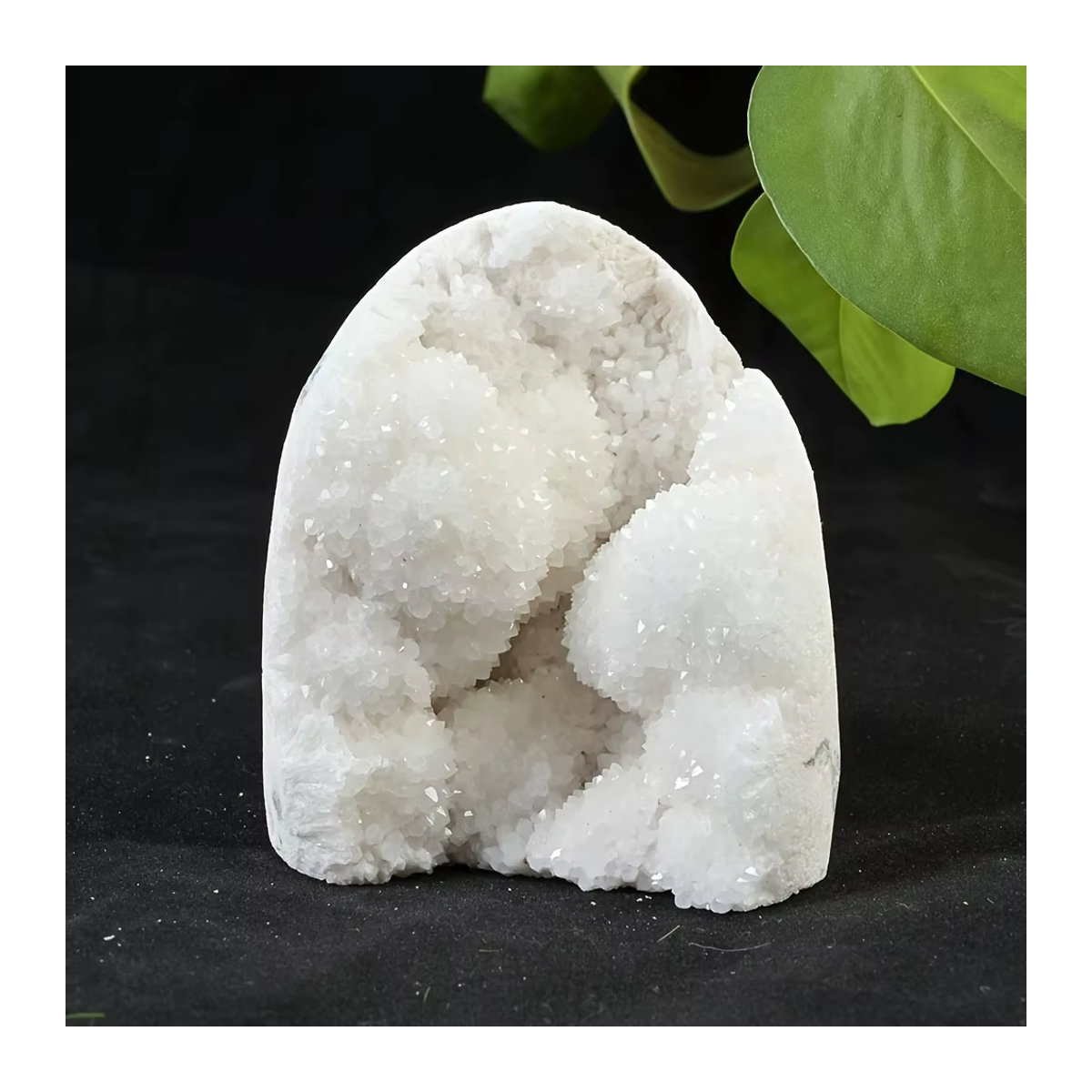 CrystalHola Schneewittchen Kristallcluster Geodenquarz in Weiß als natürliche Dekoration - Bild 2