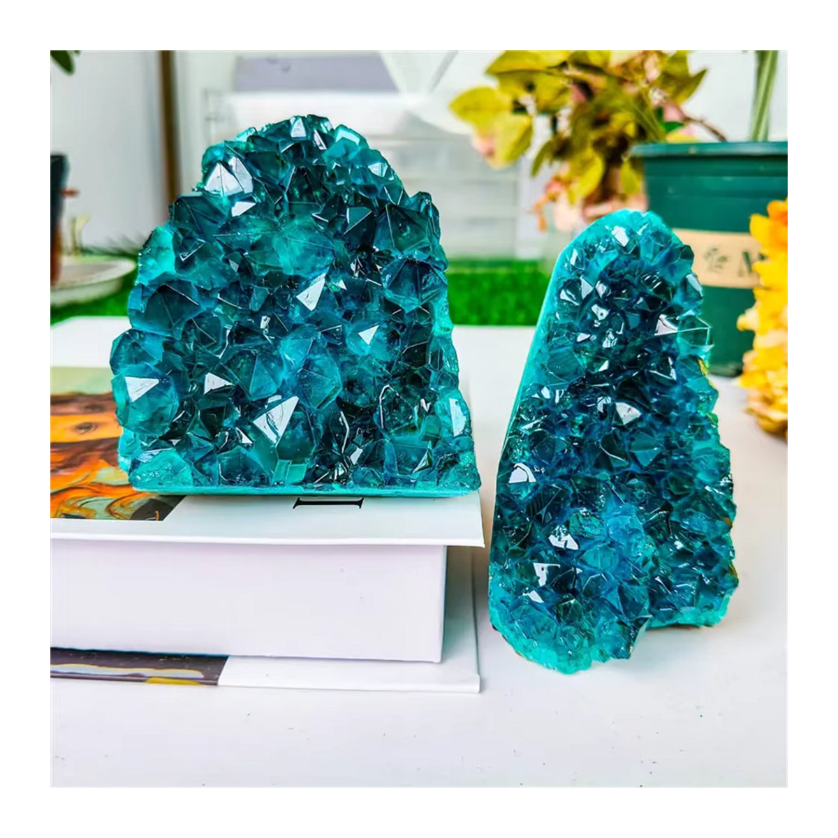 CrystalHola Seeblau Kristallcluster aus künstlichem Kristall für deine Heimdekoration - Bild 4