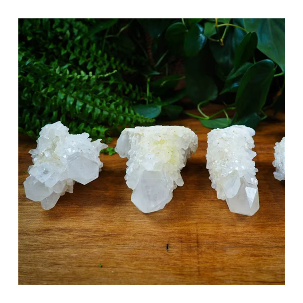 CrystalHola Weißer Ananas Kristall Cluster im böhmischen Stil als Mineralien-Ornament - Bild 2