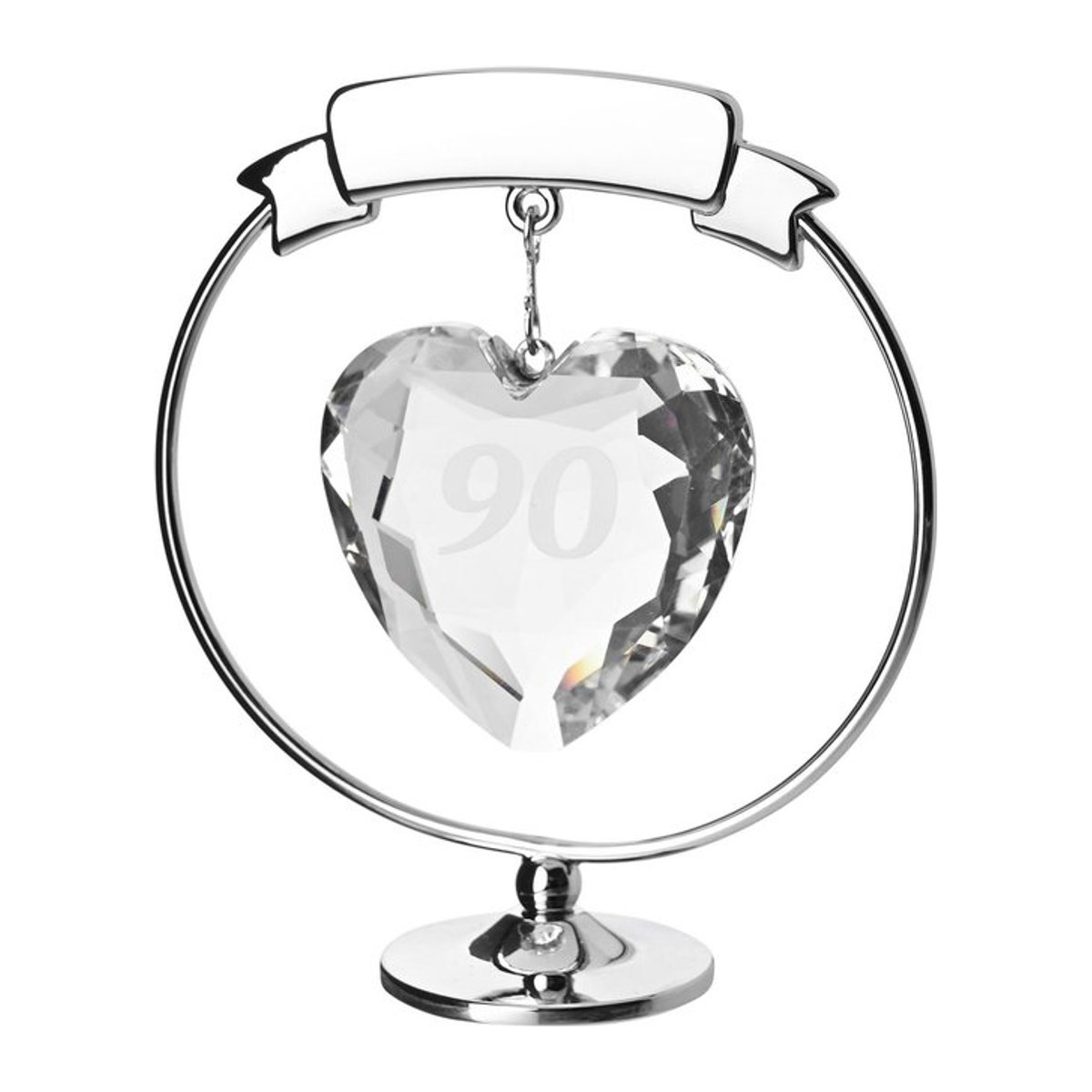 Crystocraft Freistehendes Kristallherz in Silber und Transparent, B/T/H: 9,0 x 7,5 x 3,0 cm - Bild 1
