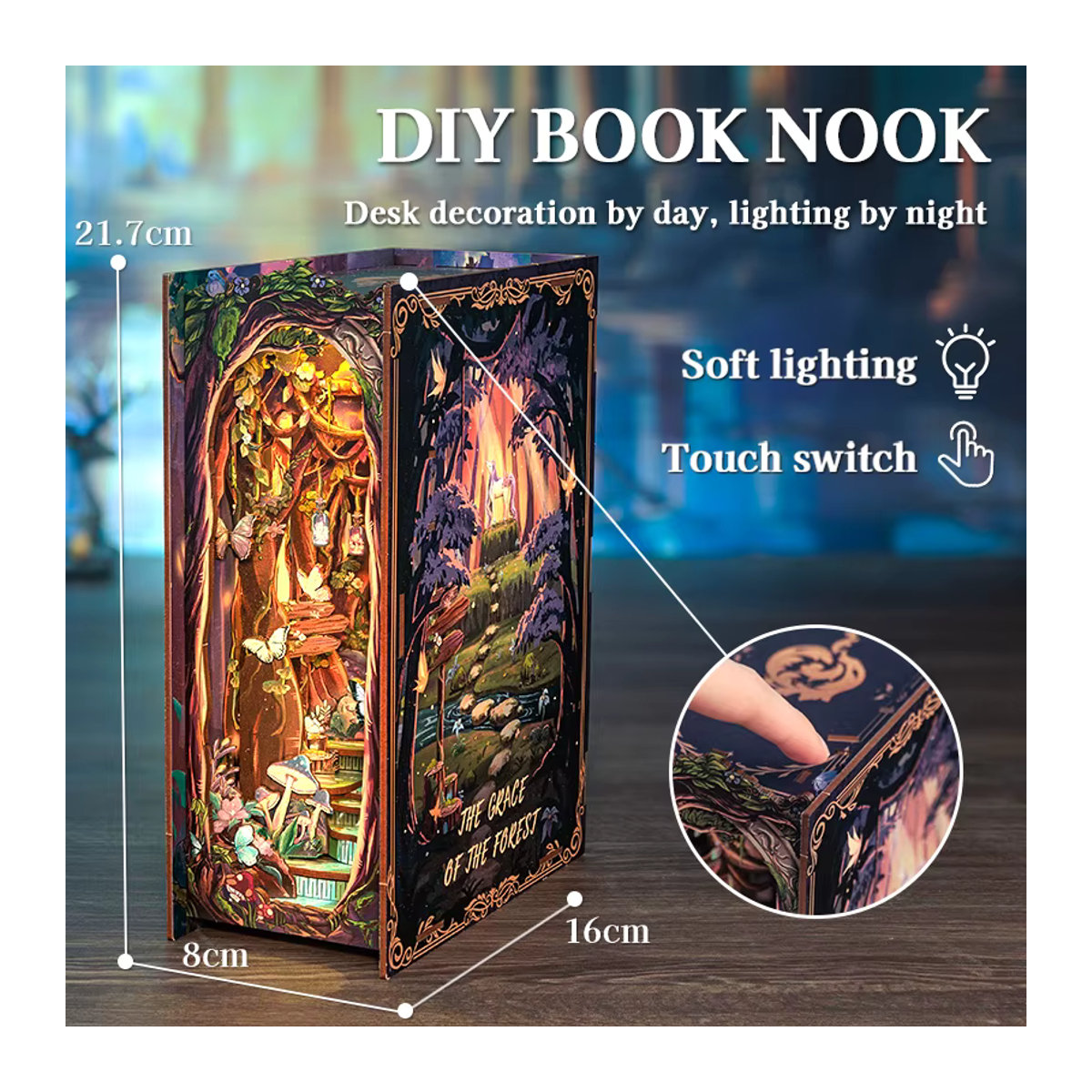 CUTEBEE DIY Book Nook Kit Miniatur-Puppenhaus The Grace of the Forest, mehrfarbig, Holz - Bild 5