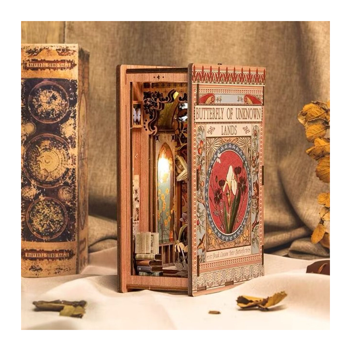 CUTEBEE DIY Miniatur-Puppenhaus Ewige Bibliothek als Modellbau-Set aus Holz in mehrfarbigem Vintage-Design - Bild 1
