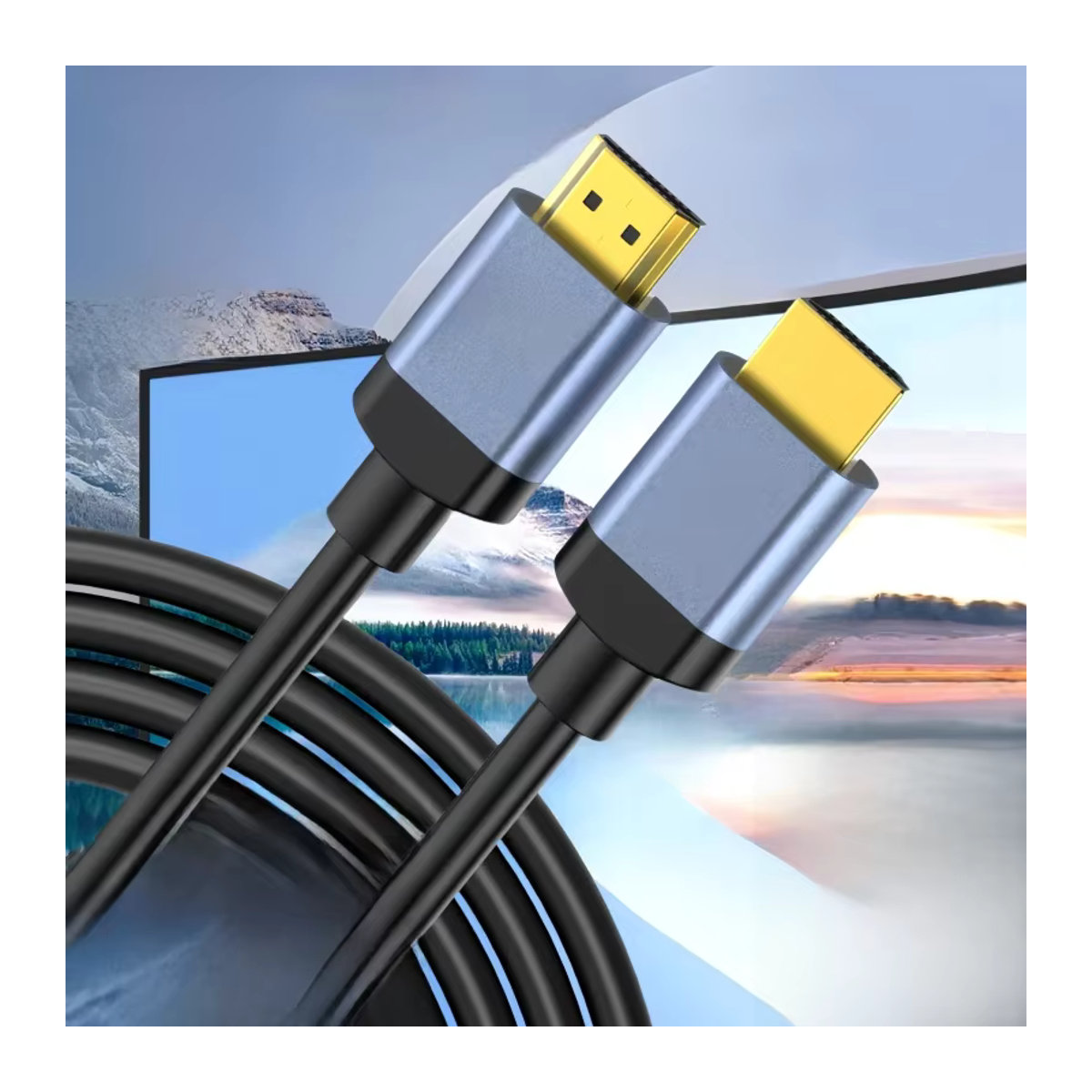 CYANMI HDMI 2.1 Kabel Ultra High Speed 48Gbps in Schwarz mit Aluminium Gehäuse für 8K60, 4K120 und 144Hz, unterstützt eARC und HDR10, kompatibel mit PS5, Roku TV und Blu-ray - Bild 6