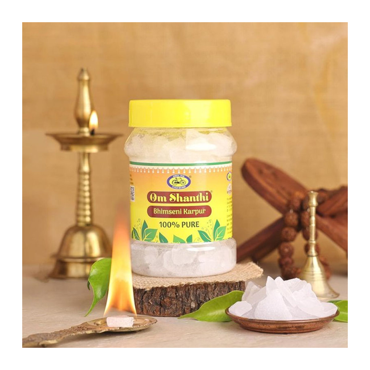 Cycle Pure Om Shanthi Bhimseni Kampfertabletten 100g für Puja und Meditation - Bild 1