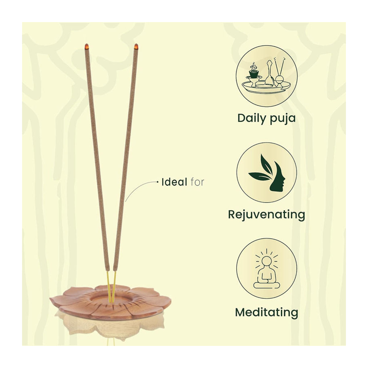 Cycle Pure Woods Natürliche Räucherstäbchen mit langanhaltendem Holzduft für Meditation und Puja, 70g - Bild 2