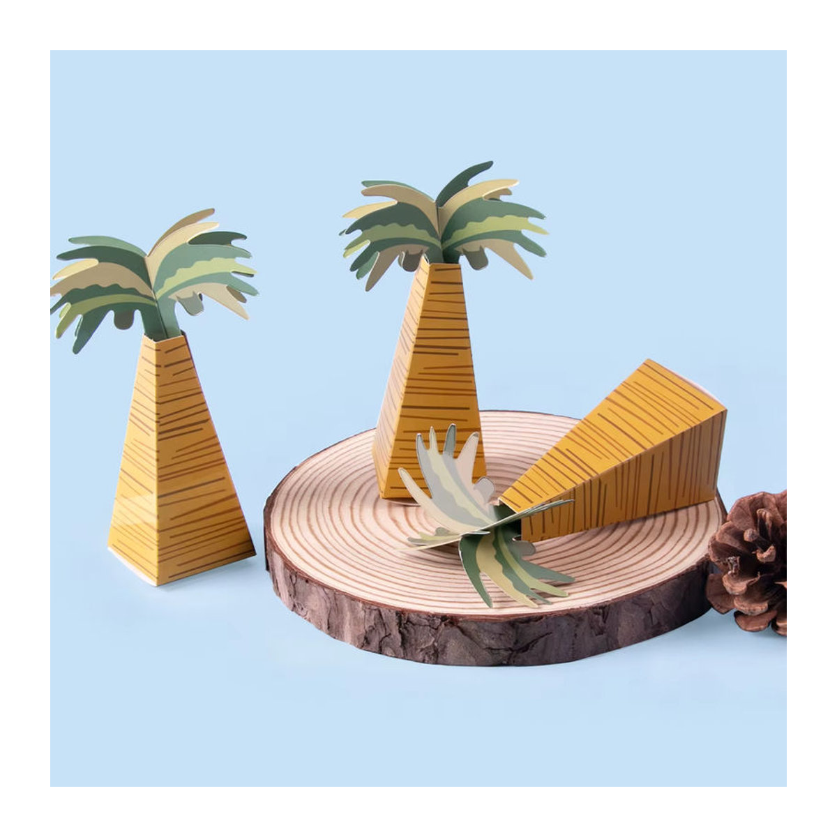Cyuan Mini-Kokosnuss-Palmen aus Papier als Geschenkverpackung für Pralinenschachteln, mehrfarbig, 10 Stück - Bild 2