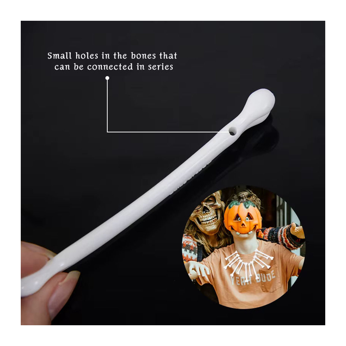 CYZIWEIN 12er Set Weiße Kunststoffknochen für Halloween Kostüm Dekoration und Cosplay Zubehör - Bild 3