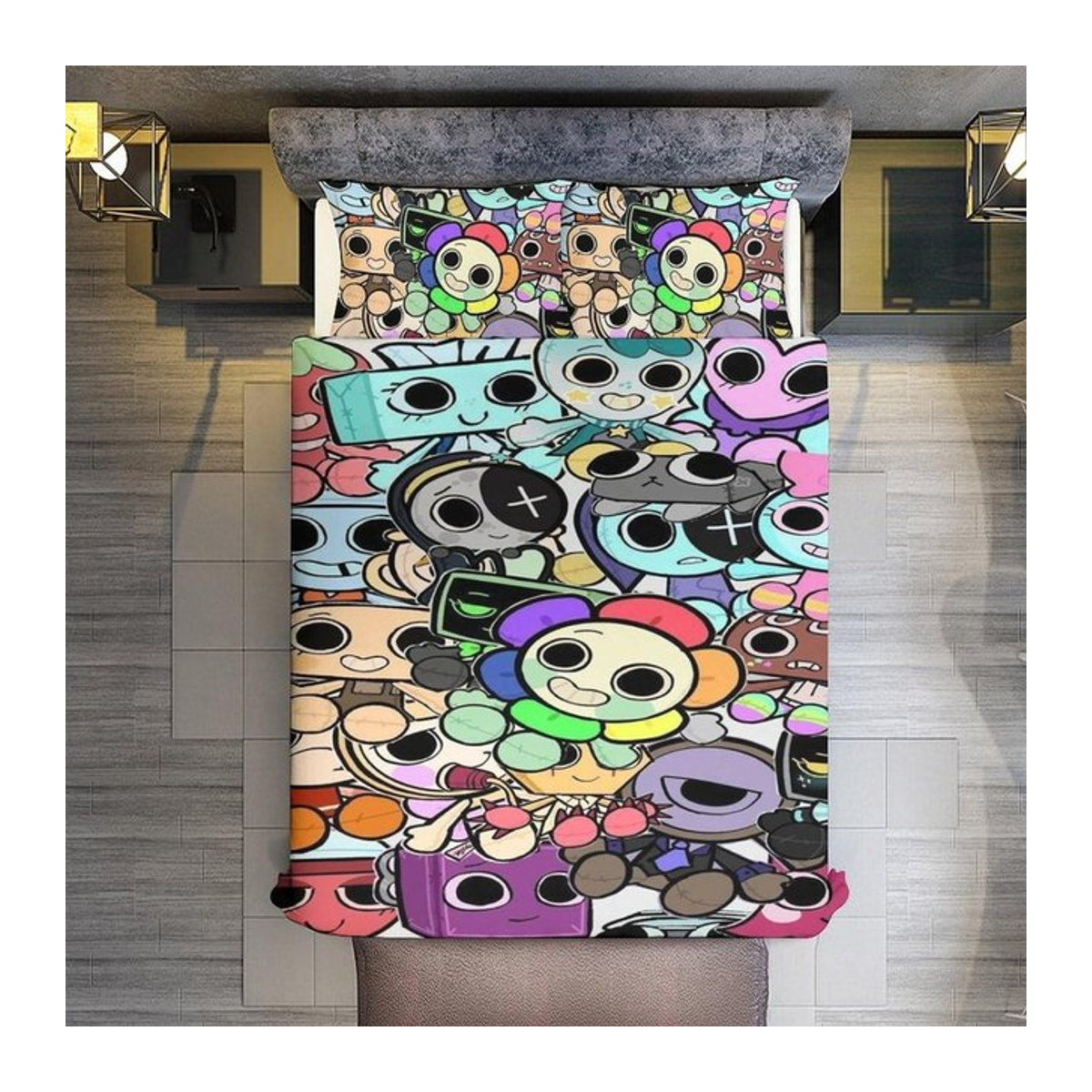 D-Dandy'S World Bettwäsche-Set mit 3D-Anime-Print und Kissenbezügen, Multicolor, B/H: 140 x 210 cm - Bild 1