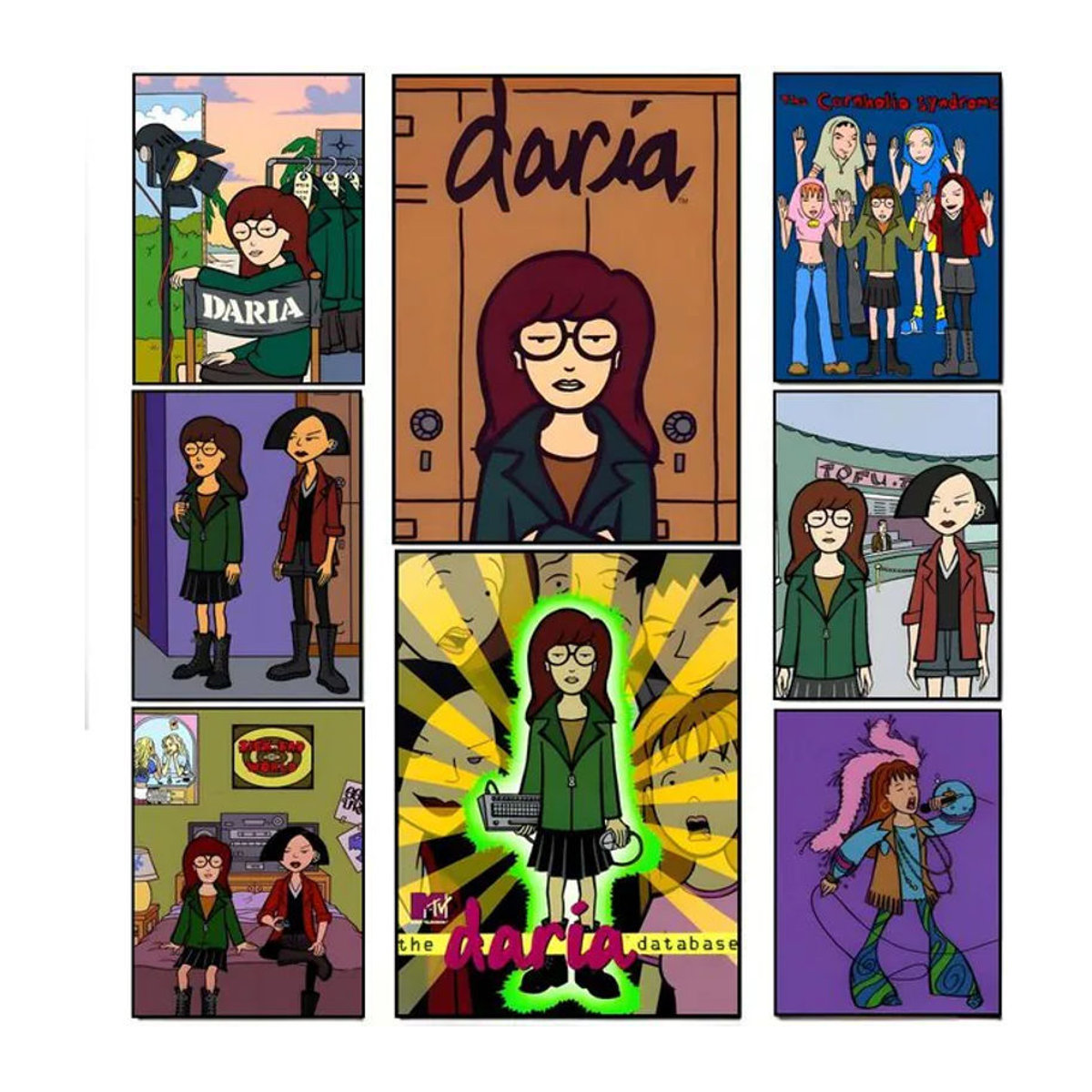 D-Daria American Comedy Anime Poster Wasserdichter Wandaufkleber in Weiß und Mehrfarbig - Bild 1