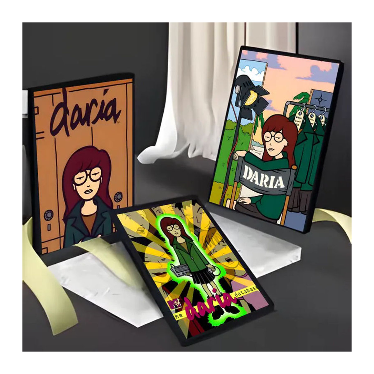 D-Daria American Comedy Anime Poster Wasserdichter Wandaufkleber in Weiß und Mehrfarbig - Bild 3