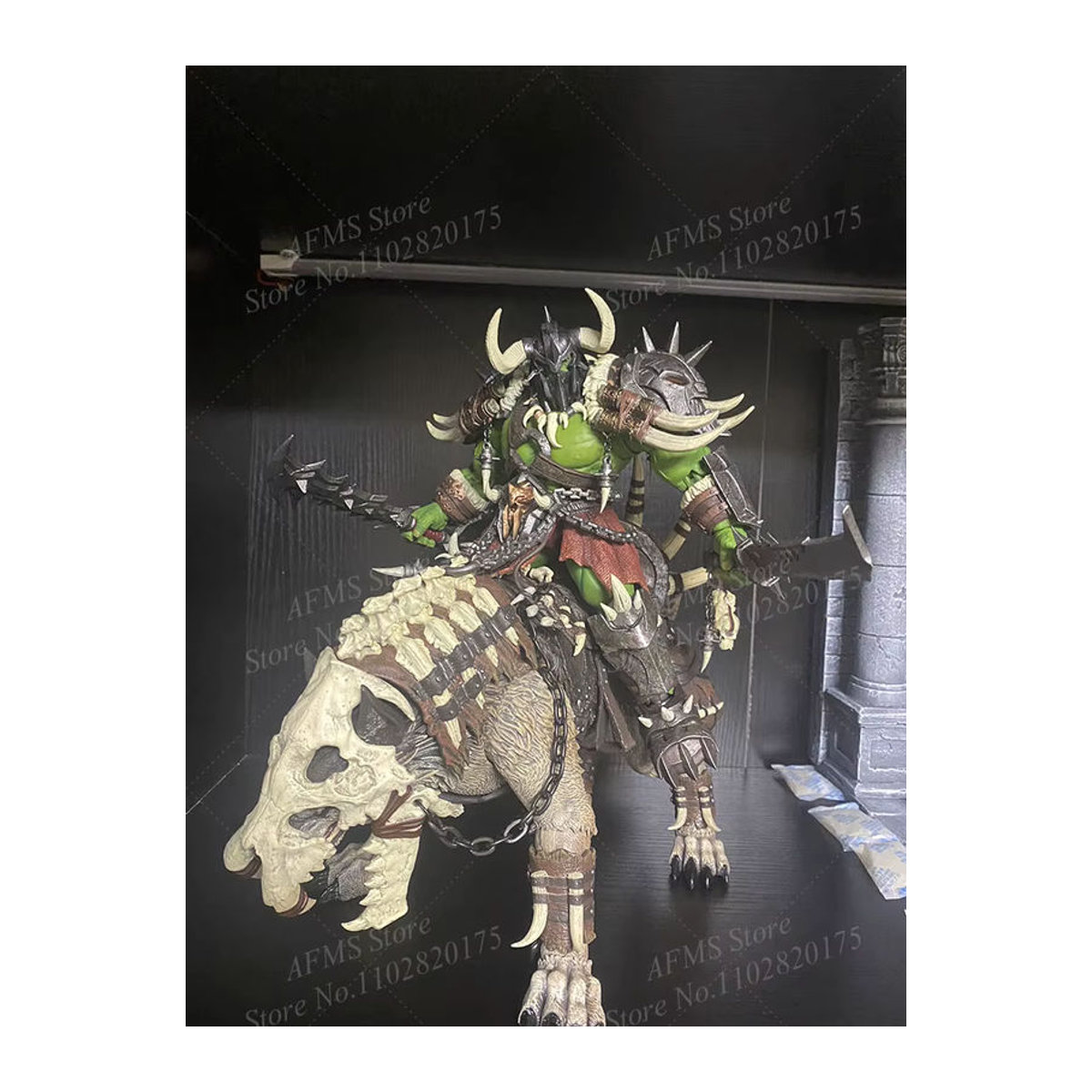 D20 Studio Sammlerfigur Wolf Orc im Maßstab 1:12, beweglicher weißer Knochen-Wolf aus Kunstharz, Höhe: 37 cm - Bild 2
