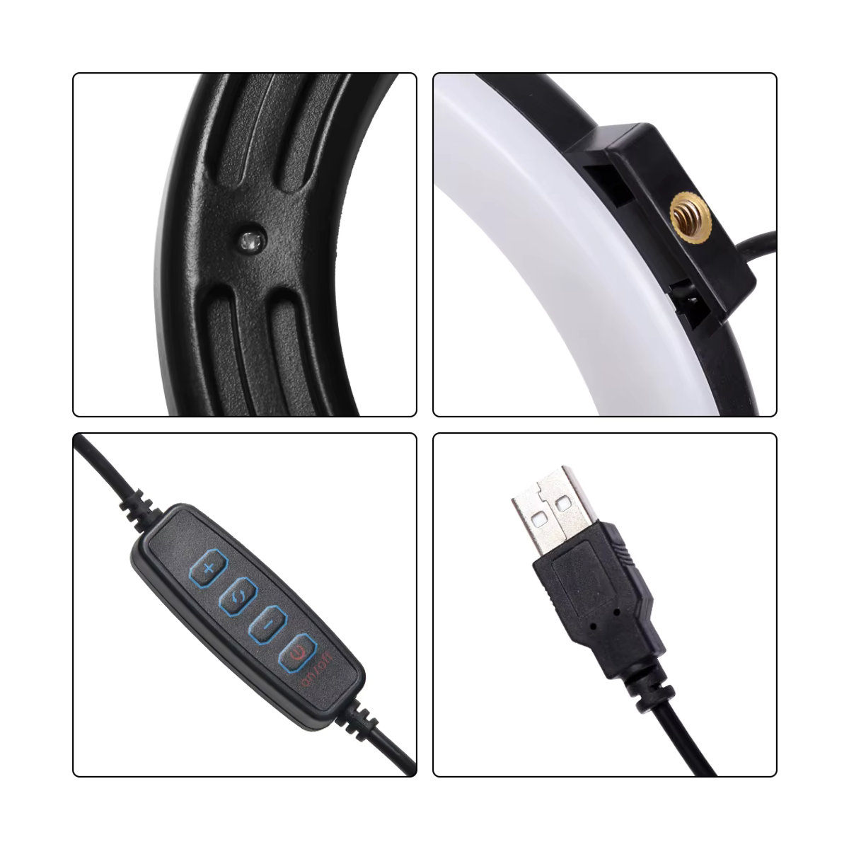 Daamash LED-Ringlicht mit Ständer für Fotografie, Make-up und Videoaufzeichnung, dimmbares Fülllicht in 10 Zoll oder 12 Zoll - Bild 2