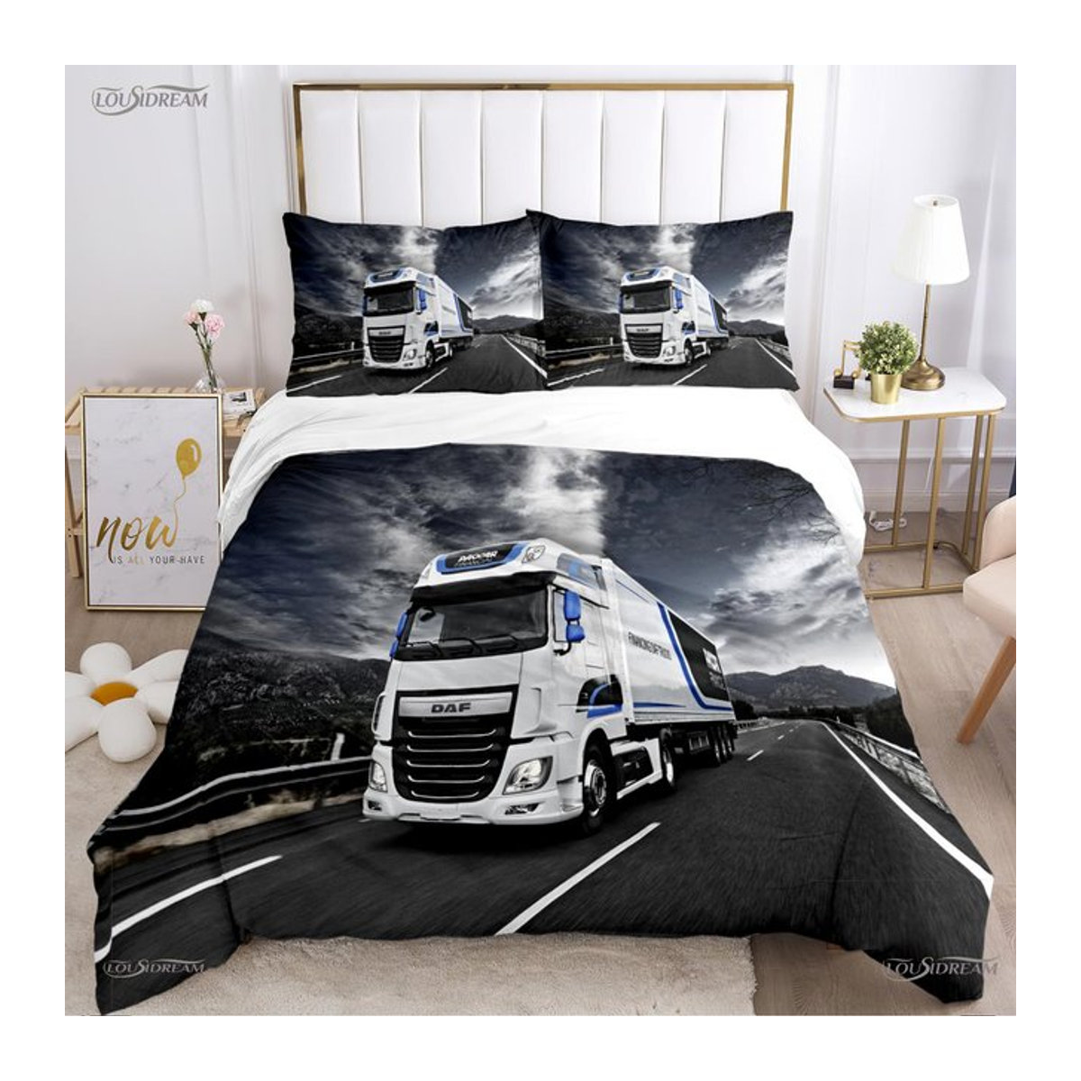 Daf LKW Casal Ganzjahres Bettwäsche-Set mit Bettbezug und Kissenbezügen, B/B: 135 x 200 cm - Bild 1