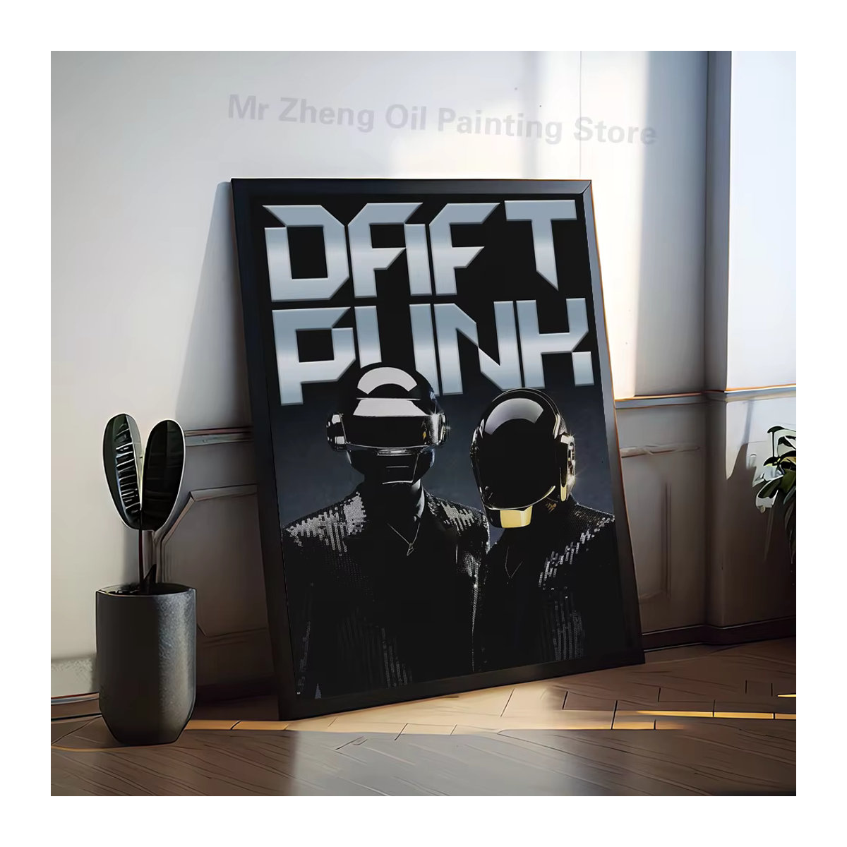 Daft Punk Around The World Poster Kayou Wasserfester Selbstklebender Papieraufkleber in Schwarz für deine Wanddekoration - Bild 6