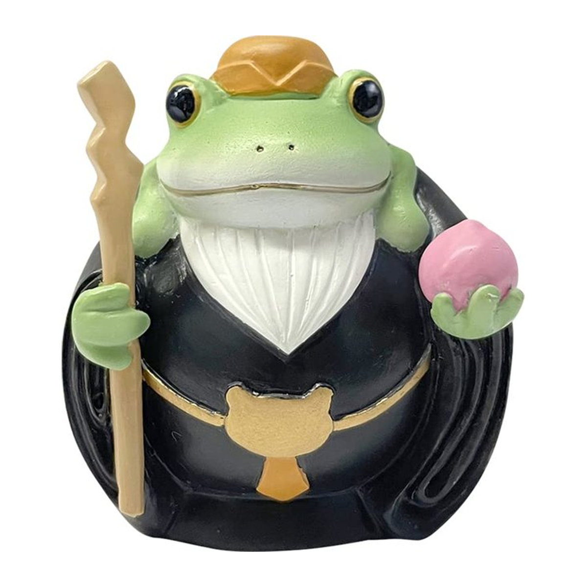 Daikai Kopo Sieben Glücksgötter Jurojin Figur in Grün, B/T/H: 4,4 x 4 x 4,7 cm - Bild 1