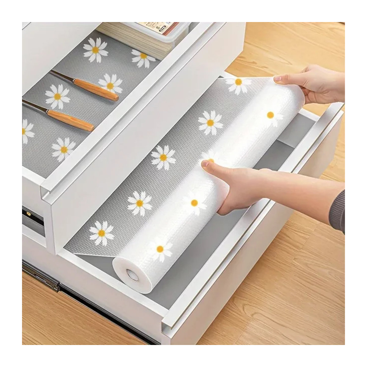 Daisy Schubladeneinlage wasserdichte Regaleinlage und Matte für Küchenschränke B: 30 cm, L: 100 cm - Bild 1