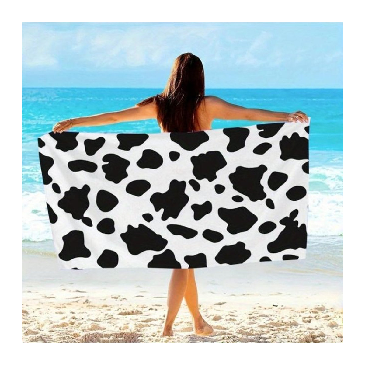 Dalangpa Strandtuch mit Kuhmuster aus weicher Mikrofaser, Unisex Übergroßes Handtuch für Schwimmen, Reisen und Camping, Breite: 30 cm, Höhe: 60 cm - Bild 1
