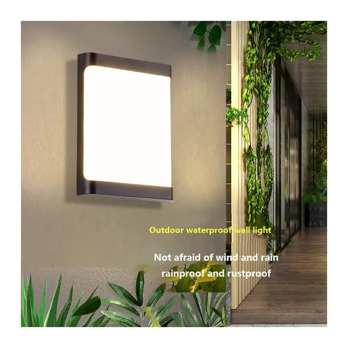 DAMIASMIL Moderne LED Wandleuchte IP65 Wasserdicht aus Kunststoff in Schwarz - Bild 2