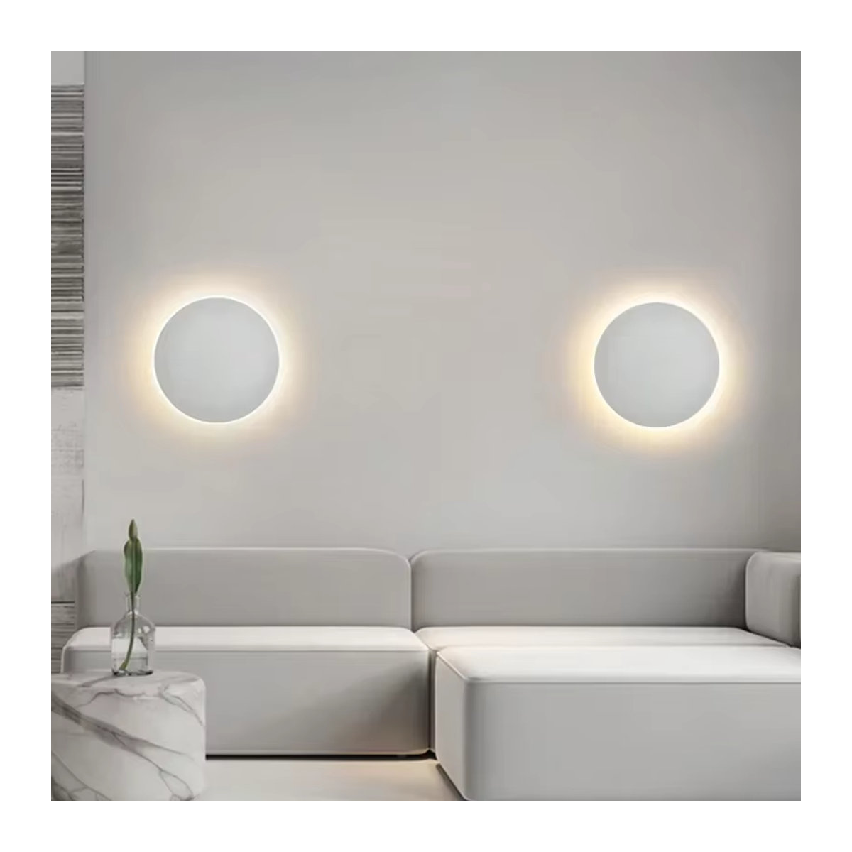 DAMIASMIL Runde LED-Wandlampe in Weiß mit Touch-Schalter und Sensor im modernen minimalistischen Stil - Bild 2