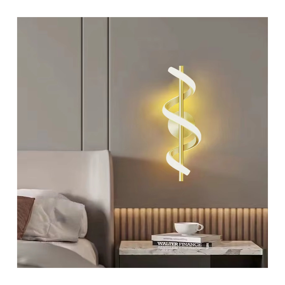DARHYN Minimalistische LED-Wandleuchte im skandinavischen Design, Kaltweiß, Schwarz, Weiß oder Gold - Bild 2