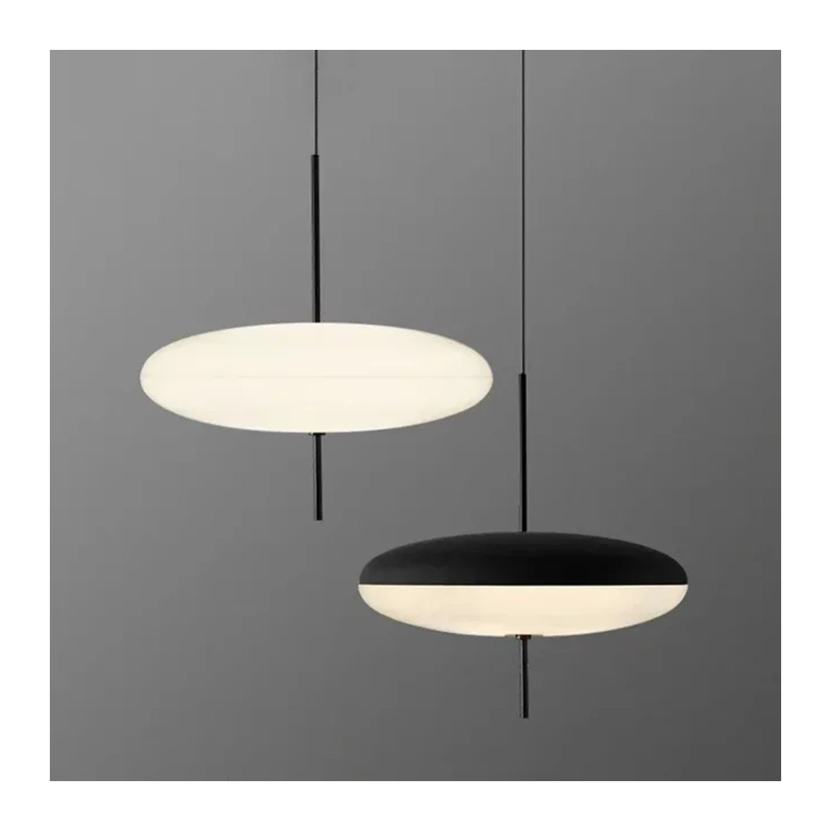 DARHYN Nordic LED Pendelleuchte im Fliegende Untertasse Design, minimalistisch, Schwarz/Weiß - Bild 1