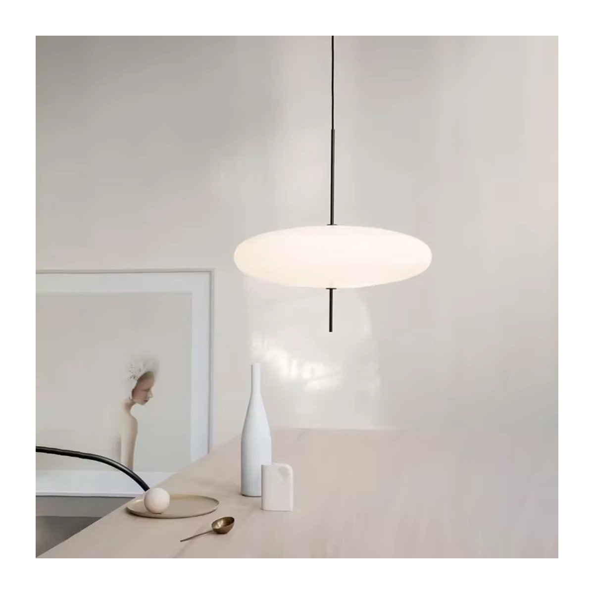 DARHYN Nordic LED Pendelleuchte im Fliegende Untertasse Design, minimalistisch, Schwarz/Weiß - Bild 3